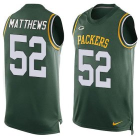 Wholesale Cheap Nike Packers #52 Clay Matthews Green Team Color Men\'s Stitched NFL Limited Tank Top Jersey