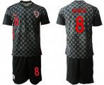 Wholesale Cheap Men 2021 European Cup Croatia black away 8 Soccer Jerseys