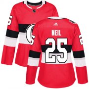 Wholesale Cheap Adidas Senators #25 Chris Neil Red Authentic 2017 100 Classic Women's Stitched NHL Jersey