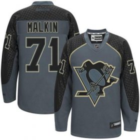 Wholesale Cheap Penguins #71 Evgeni Malkin Charcoal Cross Check Fashion Stitched NHL Jersey
