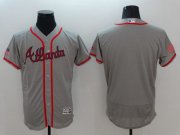 Wholesale Cheap Braves Blank Grey Fashion Stars & Stripes Flexbase Authentic Stitched MLB Jersey