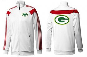 Wholesale Cheap NFL Green Bay Packers Team Logo Jacket White_1