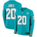 Wholesale Cheap Nike Dolphins #20 Reshad Jones Aqua Green Team Color Men's Stitched NFL Limited Therma Long Sleeve Jersey