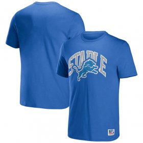 Wholesale Cheap Men\'s Detroit Lions x Staple Blue Logo Lockup T-Shirt