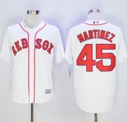 Wholesale Cheap Red Sox #45 Pedro Martinez White Alternate Home New Cool Base Stitched MLB Jersey