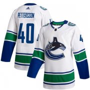 Wholesale Cheap Vancouver Canucks #40 Elias Pettersson Men's adidas White 2019-20 Away Authentic NHL Jersey