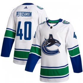 Wholesale Cheap Vancouver Canucks #40 Elias Pettersson Men\'s adidas White 2019-20 Away Authentic NHL Jersey