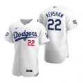 Wholesale Cheap Los Angeles Dodgers #22 Clayton Kershaw White 2020 World Series Champions Jersey