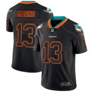 Wholesale Cheap Nike Dolphins #13 Dan Marino Lights Out Black Men's Stitched NFL Limited Rush Jersey