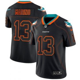 Wholesale Cheap Nike Dolphins #13 Dan Marino Lights Out Black Men\'s Stitched NFL Limited Rush Jersey