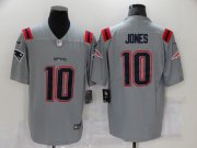 Wholesale Cheap Men's New England Patriots #10 Mac Jones Grey 2021 Inverted Legend Stitched NFL Nike Limited Jersey