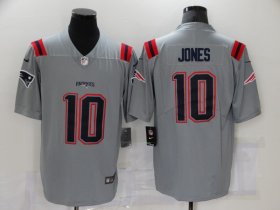 Wholesale Cheap Men\'s New England Patriots #10 Mac Jones Grey 2021 Inverted Legend Stitched NFL Nike Limited Jersey