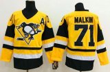 Wholesale Cheap Penguins #71 Evgeni Malkin Yellow Throwback Stitched NHL Jersey
