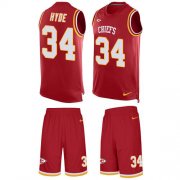 Wholesale Cheap Nike Chiefs #34 Carlos Hyde Red Team Color Men's Stitched NFL Limited Tank Top Suit Jersey