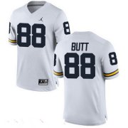 Wholesale Cheap Men's Michigan Wolverines #88 Jake Butt White Stitched College Football Brand Jordan NCAA Jersey