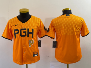 Wholesale Cheap Youth Pittsburgh Pirates Blank Yellow 2023 City Connect Stitched Jersey1