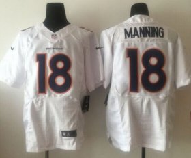 Wholesale Cheap Nike Broncos #18 Peyton Manning White Men\'s Stitched NFL Elite Event Jersey