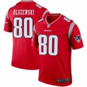 Wholesale Cheap Men's New England Patriots #80 Gunner Olszewski Legend Red Inverted Jersey