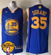 Wholesale Cheap Men's Warriors #35 Kevin Durant Blue Road 2017 The Finals Patch Stitched NBA Jersey