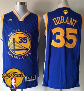 Wholesale Cheap Men\'s Warriors #35 Kevin Durant Blue Road 2017 The Finals Patch Stitched NBA Jersey
