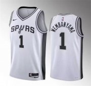 Wholesale Cheap Men's San Antonio Spurs #1 Victor Wembanyama White 2022-23 Association Edition Stitched Basketball Jerseys