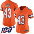 Wholesale Cheap Nike Broncos #43 Joe Jones Orange Women's Stitched NFL Limited Rush 100th Season Jersey