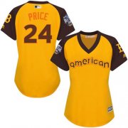 Wholesale Cheap Red Sox #24 David Price Gold 2016 All-Star American League Women's Stitched MLB Jersey