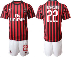 Wholesale Cheap AC Milan #22 Musacchio Home Soccer Club Jersey