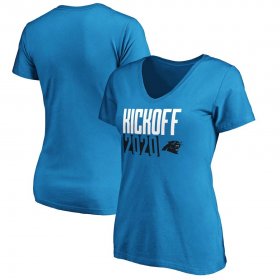 Wholesale Cheap Carolina Panthers Fanatics Branded Women\'s Kickoff 2020 V-Neck T-Shirt Blue