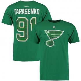 Wholesale Cheap St. Louis Blues #91 Vladimir Tarasenko Reebok St. Paddy\'s Day Name & Number T-Shirt Green