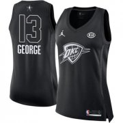 Wholesale Cheap Nike Oklahoma City Thunder #13 Paul George Black Women's NBA Jordan Swingman 2018 All-Star Game Jersey