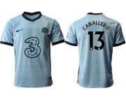 Wholesale Cheap Men 2020-2021 club Chelsea away aaa version 13 Light blue Soccer Jerseys