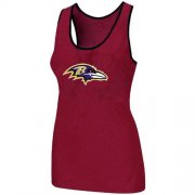 Wholesale Cheap Women's Nike Baltimore Ravens Big Logo Tri-Blend Racerback Stretch Tank Top Red