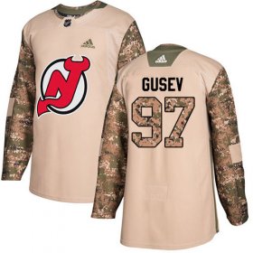 Wholesale Cheap Adidas Devils #97 Nikita Gusev Camo Authentic 2017 Veterans Day Stitched Youth NHL Jersey