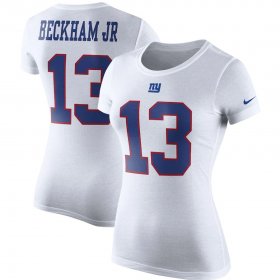 Wholesale Cheap New York Giants #13 Odell Beckham Jr. Nike Women\'s Team Player Pride Name & Number Performance T-Shirt White