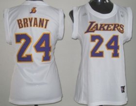 Wholesale Cheap Los Angeles Lakers #24 Kobe Bryant White Womens Jersey