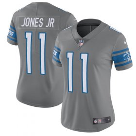 Wholesale Cheap Nike Lions #11 Marvin Jones Jr Gray Women\'s Stitched NFL Limited Rush Jersey