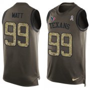 Wholesale Cheap Nike Texans #99 J.J. Watt Green Men's Stitched NFL Limited Salute To Service Tank Top Jersey