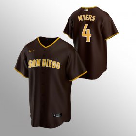 Wholesale Cheap Men\'s San Diego Padres #4 Wil Myers Brown Replica Nike Road Jersey