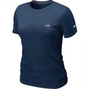 Wholesale Cheap Women's Nike Seattle Seahawks Chest Embroidered Logo T-Shirt Blue
