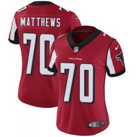 Wholesale Cheap Nike Falcons #70 Jake Matthews Red Team Color Women\'s Stitched NFL Vapor Untouchable Limited Jersey