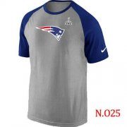Wholesale Cheap Nike New England Patriots Ash Tri Big Play Raglan 2015 Super Bowl XLIX NFL T-Shirt Grey/Blue