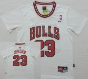 Wholesale Cheap Men's Chicago Bulls #23 Michael Jordan Revolution 30 Swingman White Short-Sleeved Jersey