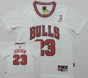 Wholesale Cheap Men\'s Chicago Bulls #23 Michael Jordan Revolution 30 Swingman White Short-Sleeved Jersey