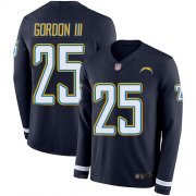Wholesale Cheap Nike Chargers #25 Melvin Gordon III Navy Blue Team Color Men's Stitched NFL Limited Therma Long Sleeve Jersey