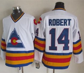 Wholesale Cheap Avalanche #14 Rene Robert White CCM Throwback Stitched NHL Jersey