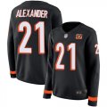 Wholesale Cheap Nike Bengals #21 Mackensie Alexander Black Team Color Women's Stitched NFL Limited Therma Long Sleeve Jersey