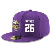 Wholesale Cheap Minnesota Vikings #26 Trae Waynes Snapback Cap NFL Player Purple with White Number Stitched Hat