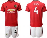 Wholesale Cheap Manchester United #4 Jones Red Home Soccer Club Jersey