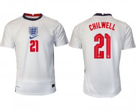 Wholesale Cheap Men 2020-2021 European Cup England home aaa version white 21 Nike Soccer Jersey